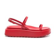 Plan C Chunky Sole Sandaler för Kvinnor Red, Dam