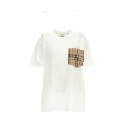 Burberry Klassisk Fick-T-shirt White, Dam