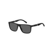 Tommy Hilfiger Matt Svart Polariserade Solglasögon Black, Unisex