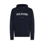 Tommy Hilfiger Marinblå Monotype Embro Hoodie för män Blue, Herr