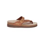 Mephisto Läder Flip Flops för Damer Brown, Dam