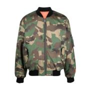 Heron Preston Canvas Bomber Jackor Green, Herr