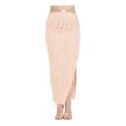 Simona Corsellini Maxi Skirts Beige, Dam