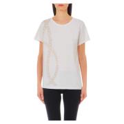 Liu Jo Studded Cream T-shirts och Polos White, Dam