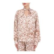 Simona Corsellini Animal Print Blus Pink, Dam