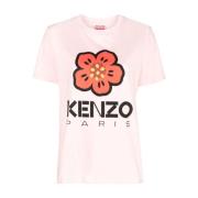 Kenzo Blommönstrad T-shirt i rosa Pink, Dam