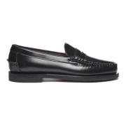 Sebago Klassiska Läderloafers för Män Black, Dam