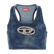 Diesel Sleeveless Tops Blue, Dam