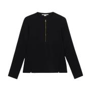 Stella McCartney Svart Dragkedja Detaljerad Ikonisk Topp Black, Dam