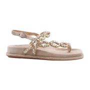 Alma EN Pena Elegant Flat Sandals for Women Beige, Dam