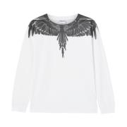 Marcelo Burlon Ghost Wings Långärmad T-Shirt White, Herr