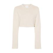 Courrèges Sweatshirts Hoodies Beige, Dam