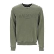 Balmain Vintage Crewneck Sweatshirt Green, Herr