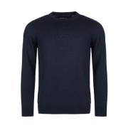 Barbour Round-neck Knitwear Blue, Herr