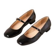 Alohas Solnedgång Onix Svart Läder Ballet Flats Black, Dam