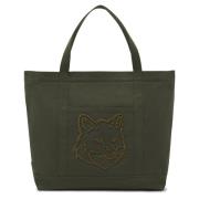 Maison Kitsuné Olivgrön Fox Head Tote Bag Green, Herr