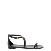 Alexander McQueen Flat Sandals Black, Dam