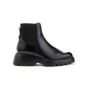 Wonders Svart Läder Chelsea Boot Beatles Black, Dam