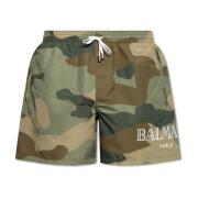 Balmain Kamouflage badshorts Green, Herr