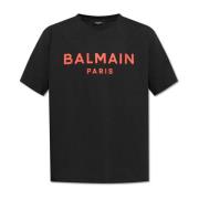 Balmain T-shirt med logotyp Black, Herr