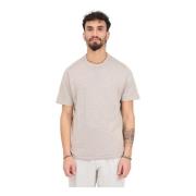 Selected Homme Beige Linne Crew Neck T-shirt Beige, Herr