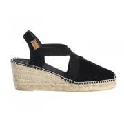 Toni Pons Suede Espadriller med Jutekile Black, Dam