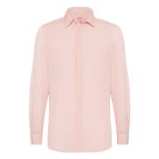 Boggi Milano Regular Fit Tencel Linneskjorta Pink, Herr