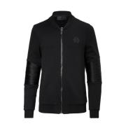 Philipp Plein Svart Zip-Up Sweatshirt Love U Black, Herr