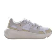 Tommy Hilfiger Premium läder löpare stygn sneakers Beige, Herr