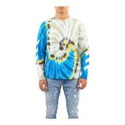 Off White Tie Dye Stickad Crewneck Tröja Multicolor, Herr