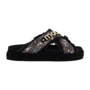 Mou Flat Sandals Black, Dam