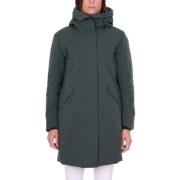 Krakatau Lång huva parka, grön Green, Dam