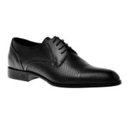 Baldinini Lace-ups in black perforated calfskin Black, Herr