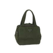 Prada Vintage Pre-owned Nylon handvskor Green, Dam