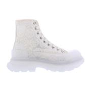 Alexander McQueen Canvas Boot Tread Mode Sneakers White, Dam