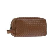 Bottega Veneta Vintage Pre-owned Laeder kuvertvskor Brown, Dam