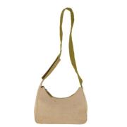 Prada Vintage Pre-owned Canvas axelremsvskor Beige, Dam