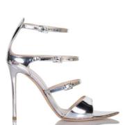 Ninalilou Silver Spegel Sandal med Stiletto Häl Gray, Dam