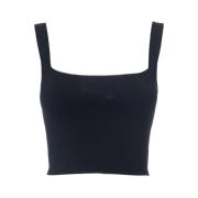 Max Mara Weekend Mjuk Viskos Crop Top Black, Dam