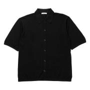 Lemaire Bomull Polo Skjorta Black, Herr