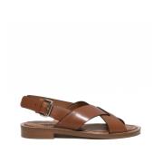 Guglielmo Rotta Läder Korsad Sandal i Cuoio Brown, Dam