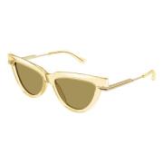 Bottega Veneta Dam Cat-Eye Solglasögon Bv1265S 004 Yellow, Dam