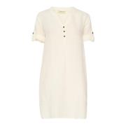 Cream Vit Caftan Kort Klänning White, Dam