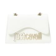 Just Cavalli Mini Axelväska i vitt Saffiano White, Dam