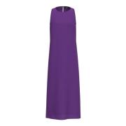 Marella Lila Linne Midi Klänning Purple, Dam