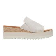 Toms Diana Mule Kräm Kilklackssandaler Beige, Dam