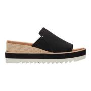 Toms Diana Mule Svart Kilklack Sandaler Black, Dam