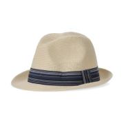 Barbour Ecru Blå Trilby Hatt Polyester Tyg Blue, Herr