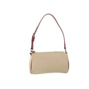 Burberry Vintage Pre-owned Canvas axelremsvskor Beige, Dam