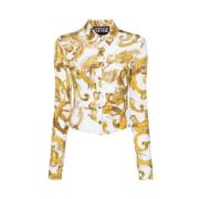 Versace Jeans Couture Barocco Print Vit Skjorta White, Dam